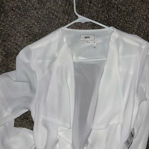 White linen trench coat